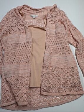 Coldwater Creek Blush Pink Open-Knit Women's Cardigan